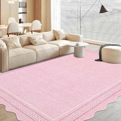 Garvee Modern Curved Rope Border Scalloped Area Rug