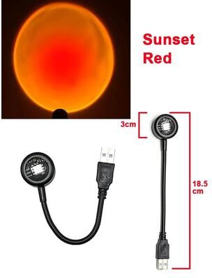 Uplifted Finds USB Sunset Projector Lamp With Adjustable Head For Mood Lighting mini Sunset Red