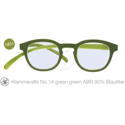 Lesebrille No.14 Klammeraffe Blaufilter green/green