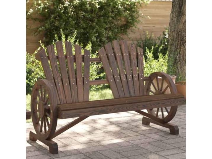 POUFGDR Adirondack Stuhl 2-Sitzer, massives Tannenholz Ergonomische Sitzfläche, geneigte Rückenlehne, Trolleyarmlehne, max. Belastung 110 kg pro Sitz