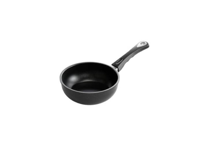 AMT Gastroguss Sauteuse/kleiner Wok, 20 cm Ø, 6 cm hoch, fester Stiel, induktionsgeeignet, Lotan® Antihaft-Veredelung, Gusspfanne (Aluguss), AMZN-I-620