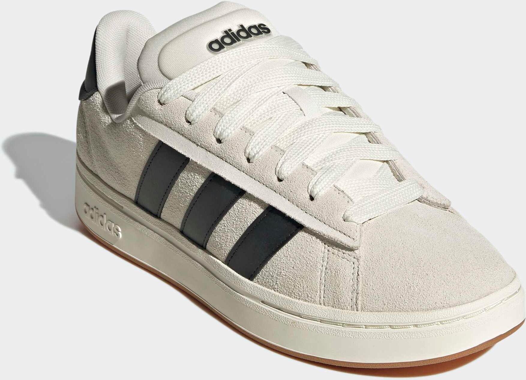 Sneaker ADIDAS SPORTSWEAR "GRAND COURT ALPHA", Herren, Gr. 46, sanftes weiß, core schwarz, gum10, Leder, Synthetik, Schuhe Sneaker, Design inspiriert vom adidas Campus 00 sanftes weiß, core schwarz, gum10 46