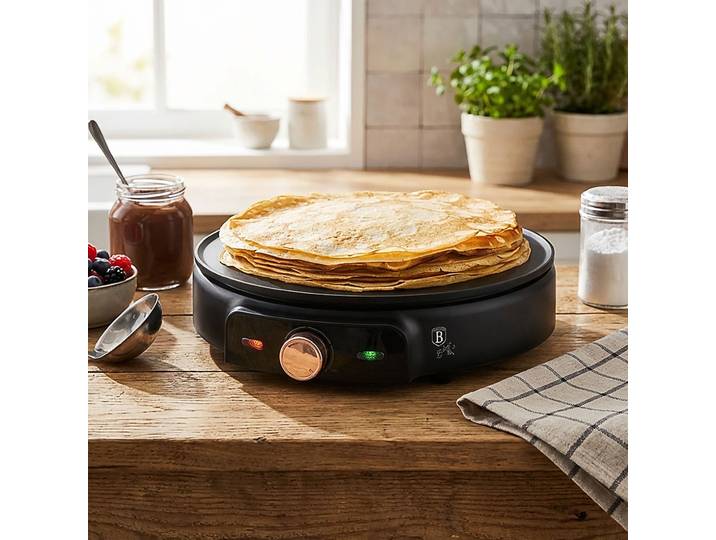 Elektrischer Crêpes-Maker, schwarz-roségold, Ø 30 cm