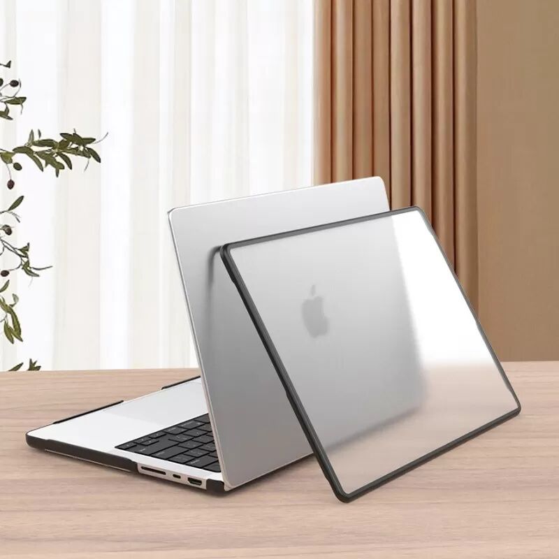 INF Transparente schwarze Schutzhülle kompatibel mit MacBook Pro 16 A3186 – Kratzfest, schlankes Design
