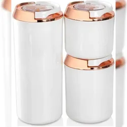 Vip Ahmet 3-teiliges Rundes Vakuum Aufbewahrungsbox 1250ML + 700ML + 400ML Behälter Set Weiß-Kupfer
