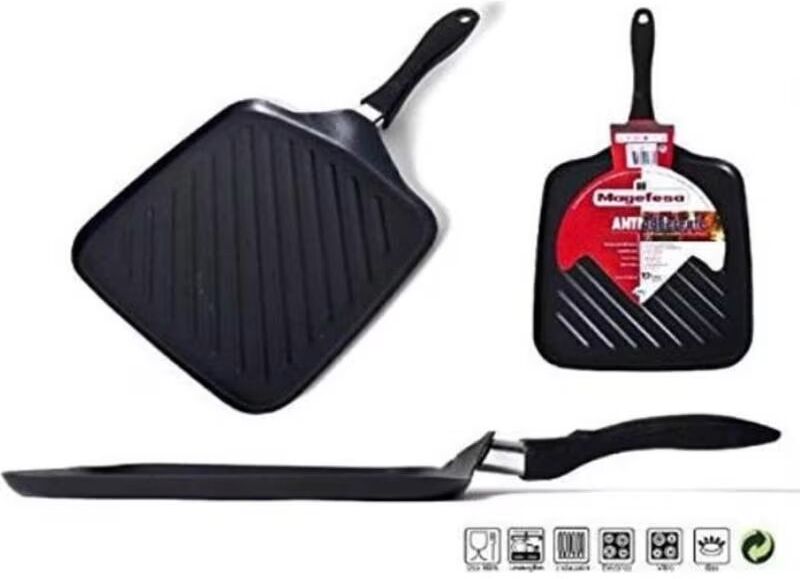 Plancha Grill Cuadrada Antiadherente Magefesa Negro Talla Única Unisex