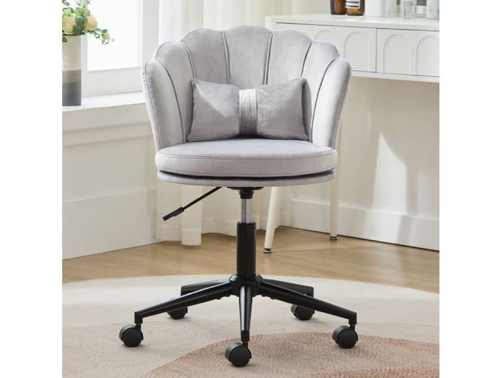 Chaise de bureau design contemporain dossier floral coussin lombaire papillon assise moelleuse réglable