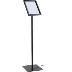 Infoständer A4 LED mit Klapprahmen schwarz, Aluminium, Stahl