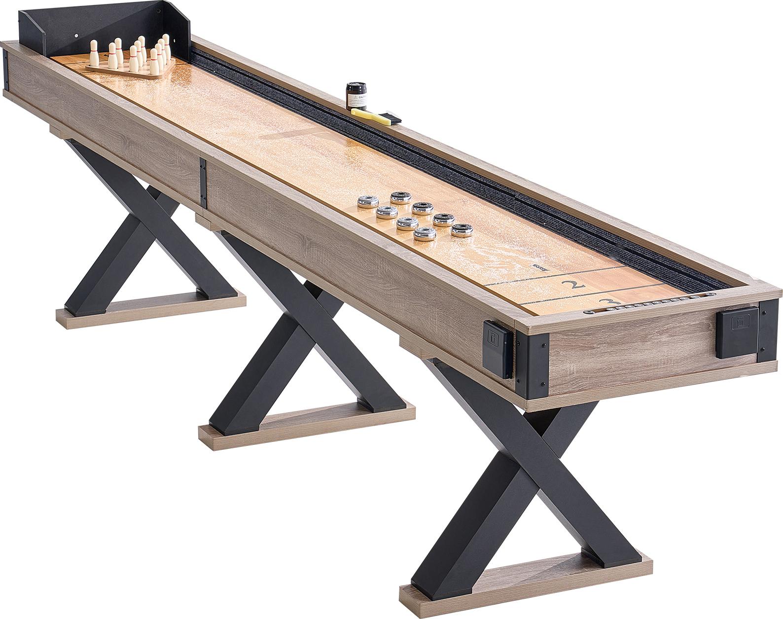 SucceBuy 11,5 Fuß Shuffleboard- und Bowling-Kombitisch