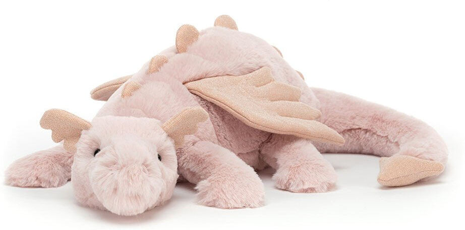 Jellycat Rose Dragon - 12cm x 14cm x 50cm