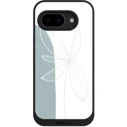 Nivocase Handyhülle für Google Pixel 9a Hülle NIVOpure Case Schwarz Blume Boho Pastell (Google Pixel 9a), Smartphone Hülle, Schwarz