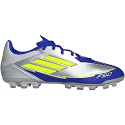 adidas F50 League Messi AG Fußballschuhe JR8057 - silver met./solar yellow/lucid blue 44