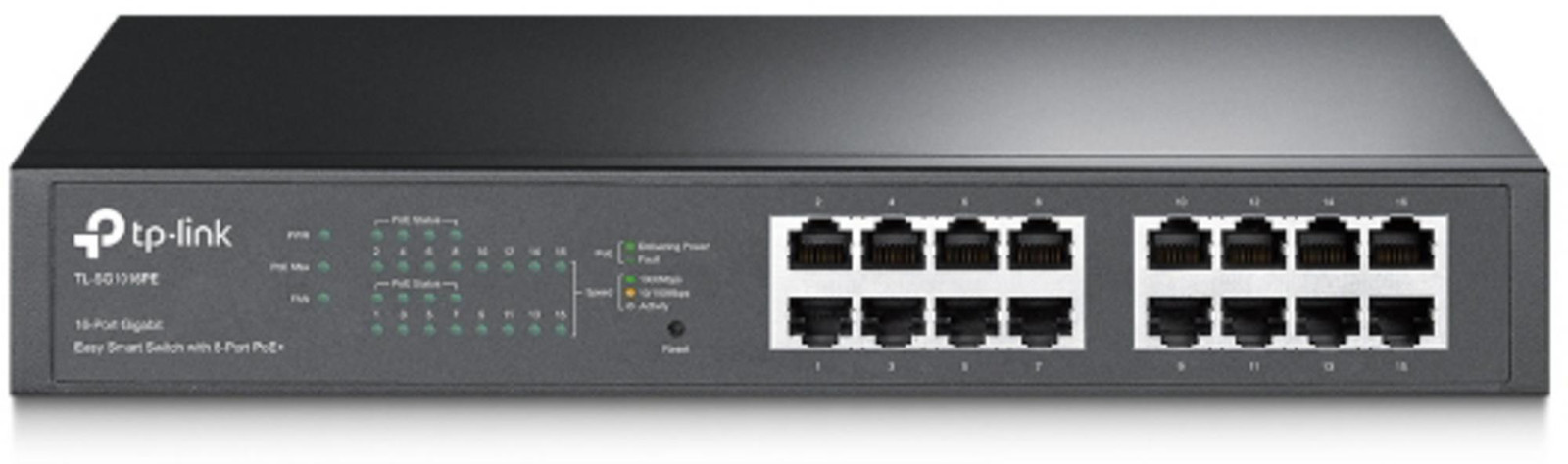 TP-Link TL-SG1016PE Switch met 16x Gigabit Ethernet poorten, 48,3 cm