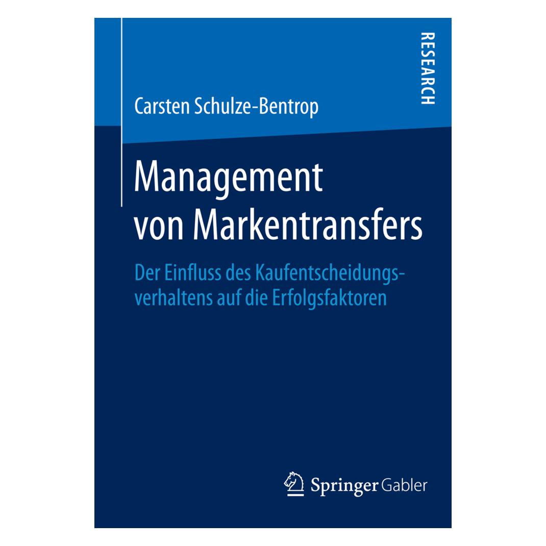 Springer Management von Markentransfers (Deutsch, Softcover, Carsten Schulze-Bentrop) (7246593)