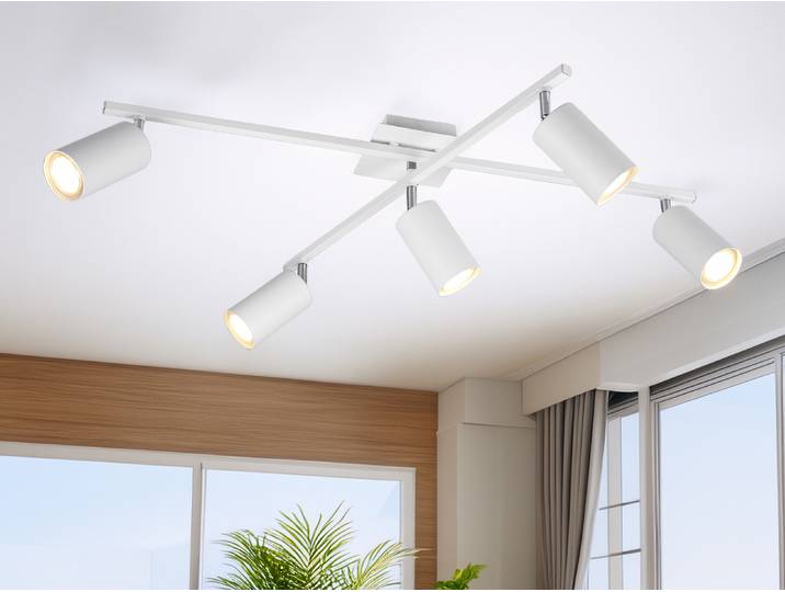 Trio Leuchten Deckenleuchte Marley 612400501, Metall Weiß matt, Deckenleuchte 5-
