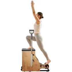 VEVOR Pilates-Stuhl, Kombi-Stühle mit geteilten Pedalen und Griffen, Yoga-Fitnesstrainer mit Rahmen aus Gummibaumholz, Trainingsreformer, Pilates-Widerstandstrainingsgerät für Training