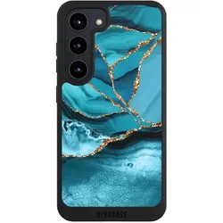 Nivocase Handyhülle für Samsung Galaxy S23 Hülle NIVOpure Case Schwarz Edelstein Glitzer Look Marmor (Samsung Galaxy S23), Smartphone Hülle, Schwarz