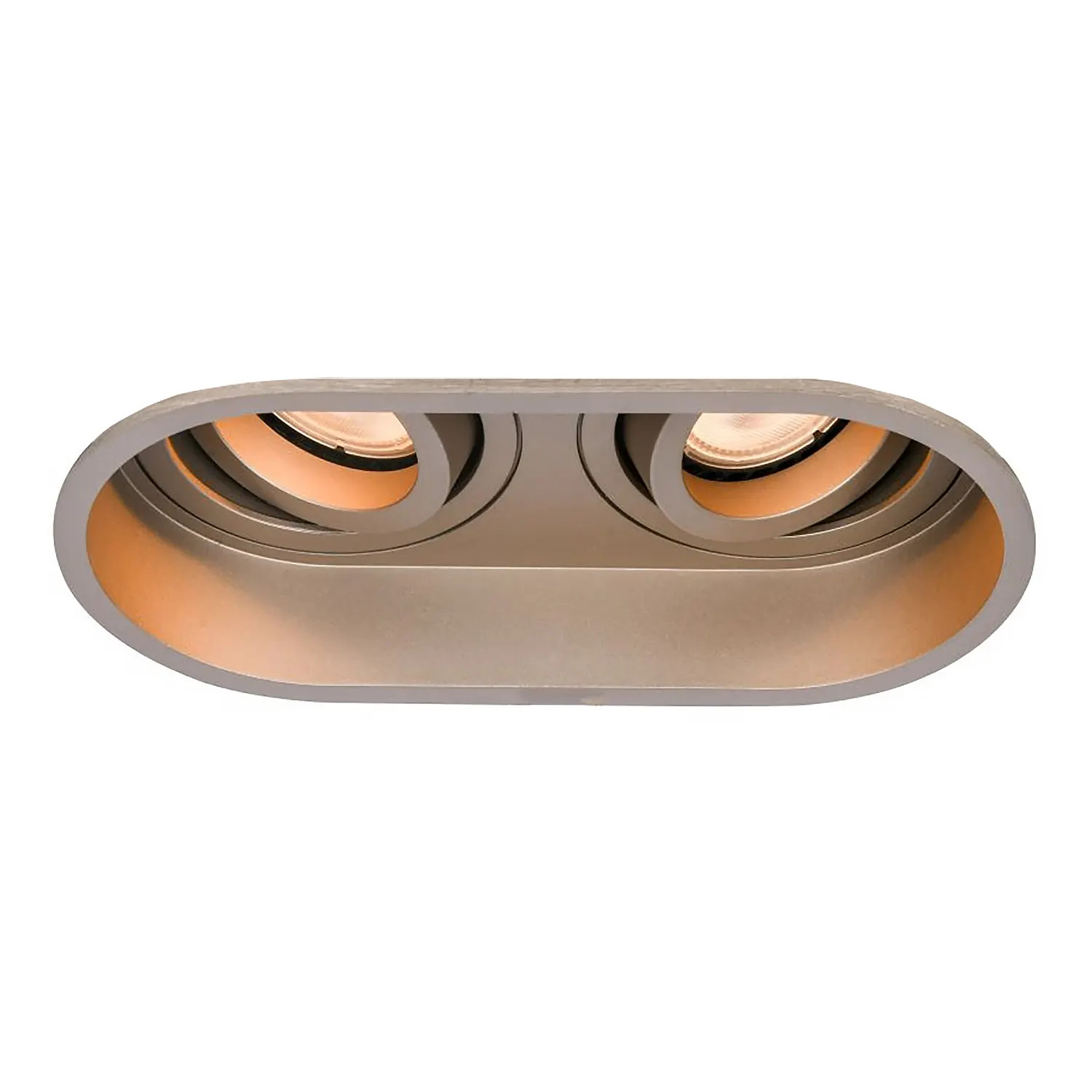 Artdelight Inbouwspot Rex 2-lichts ovaal champagne led