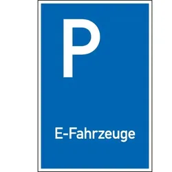 Schild I Parkplatzschild E-Fahrzeuge, Kunststoff, spitze Ecken, 250x400mm