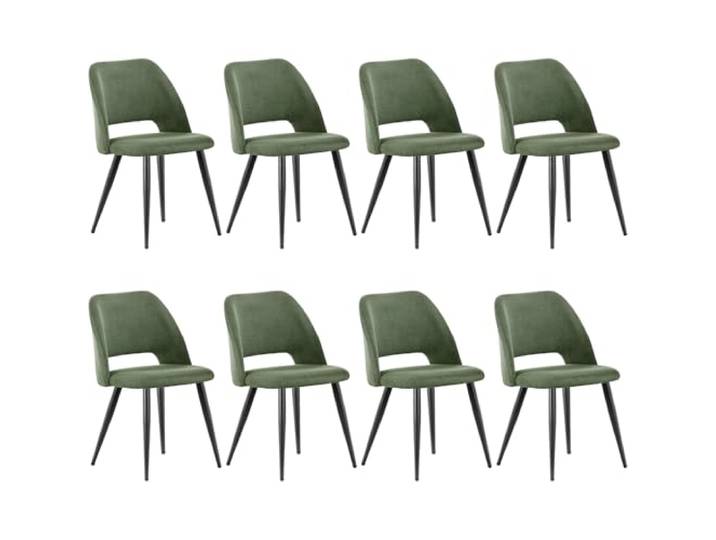 WAFTING Esszimmerstühle aus Cordstoff mit Dickem Schwamm,8er Set,Grün Mit dickem Schwamm gepolstert, separaten Metallfüßen, Moderner Polsterstuhl für Esszimmer, Wohnzimmer, Schlafzimmer,Empfang