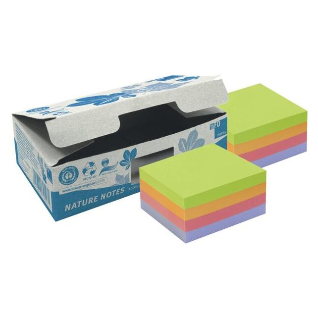 Info Recycling Haftnotizen Standard farbsortiert 8 Blöcke (75 x 75 mm) (5654-97BOX)