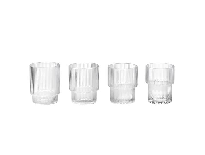 Ferm Living Ripple glazen 4-pack helder