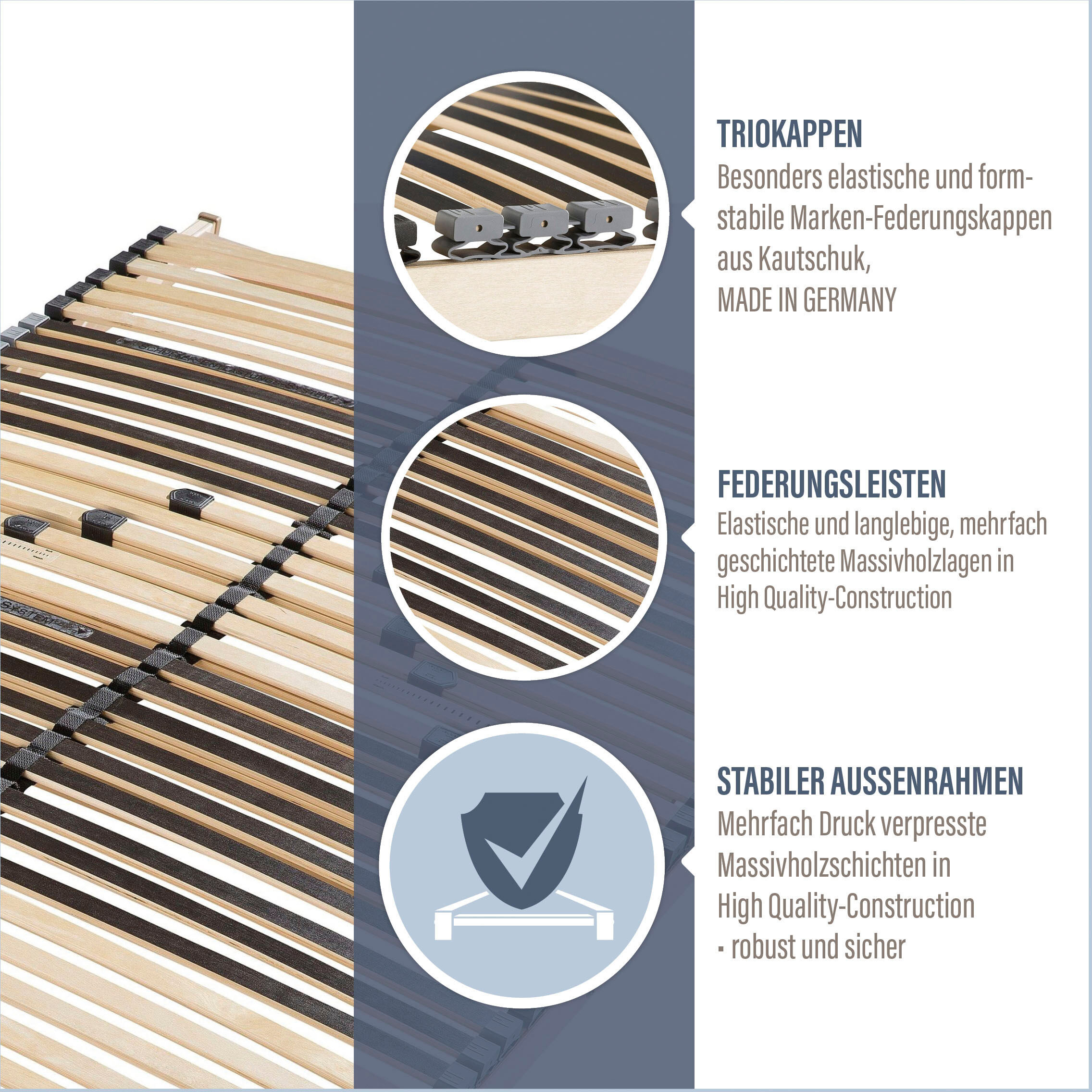 Lattenrost BECO "Heros Fix NV", beige (weiß, neutral), B:140cm H:7,5cm L:200cm, Lattenroste, Lattenrost, 7 Zonen-Luxus, Härteregulierung weiß, neutral B/L: 140cm x 200cm, 140 kg