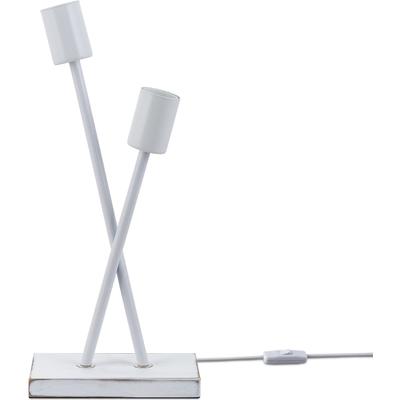 PACO HOME Tischleuchte "IKS", weiß, 2, H: 41cm, Leuchten, Stehlampe LED Lampe Wohnzimmer Vintage Retro Industrial Design E27, Tischleuchte