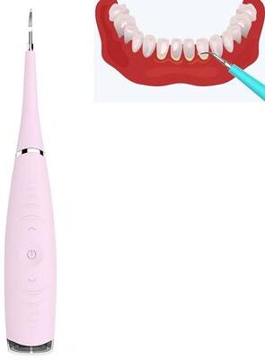 Inspired Deals 5 Speed USB Rechargeable Electric Teeth Polisher Waterproof Dental Cleaning Tool pink