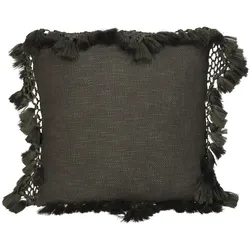 Kissen TASSELS dunkelgrau (BT 45x45 cm) - BT 45x45 cm