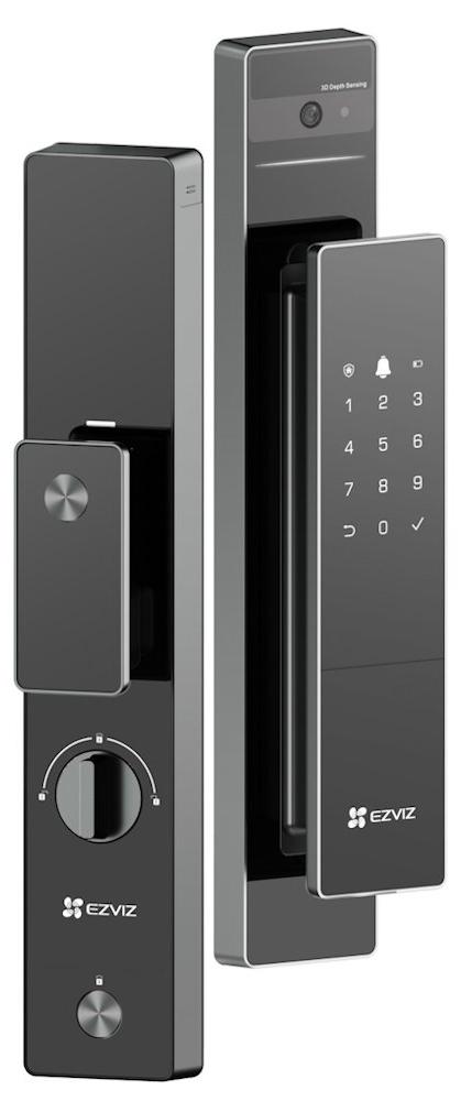 EZVIZ Smart-Sicherheitssystem 3-in-1 DL50FVS: Türschloss, Video-Türklingel, Türspion, 4"-IPS-Display, WLAN, Bluetooth, Fingerabdrucksensor, Schwarz