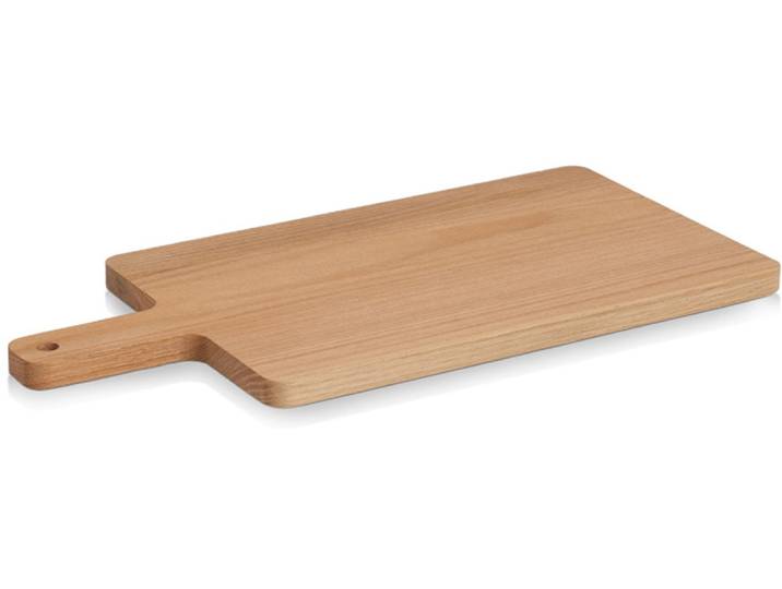 Servierbrett ZELLER PRESENT Schneide-/Servierbrett mit Griff, Eiche , braun (hellbraun), B:26cm H:1,9cm L:53cm, Massivholz, Schneidebretter, Servierbrett, Schneidebrett, natürliches Material