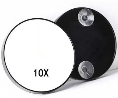 Uplift Picks Double Sided Magnifying Mirror Foldable Handheld Makeup Mirror With Handle black 10x