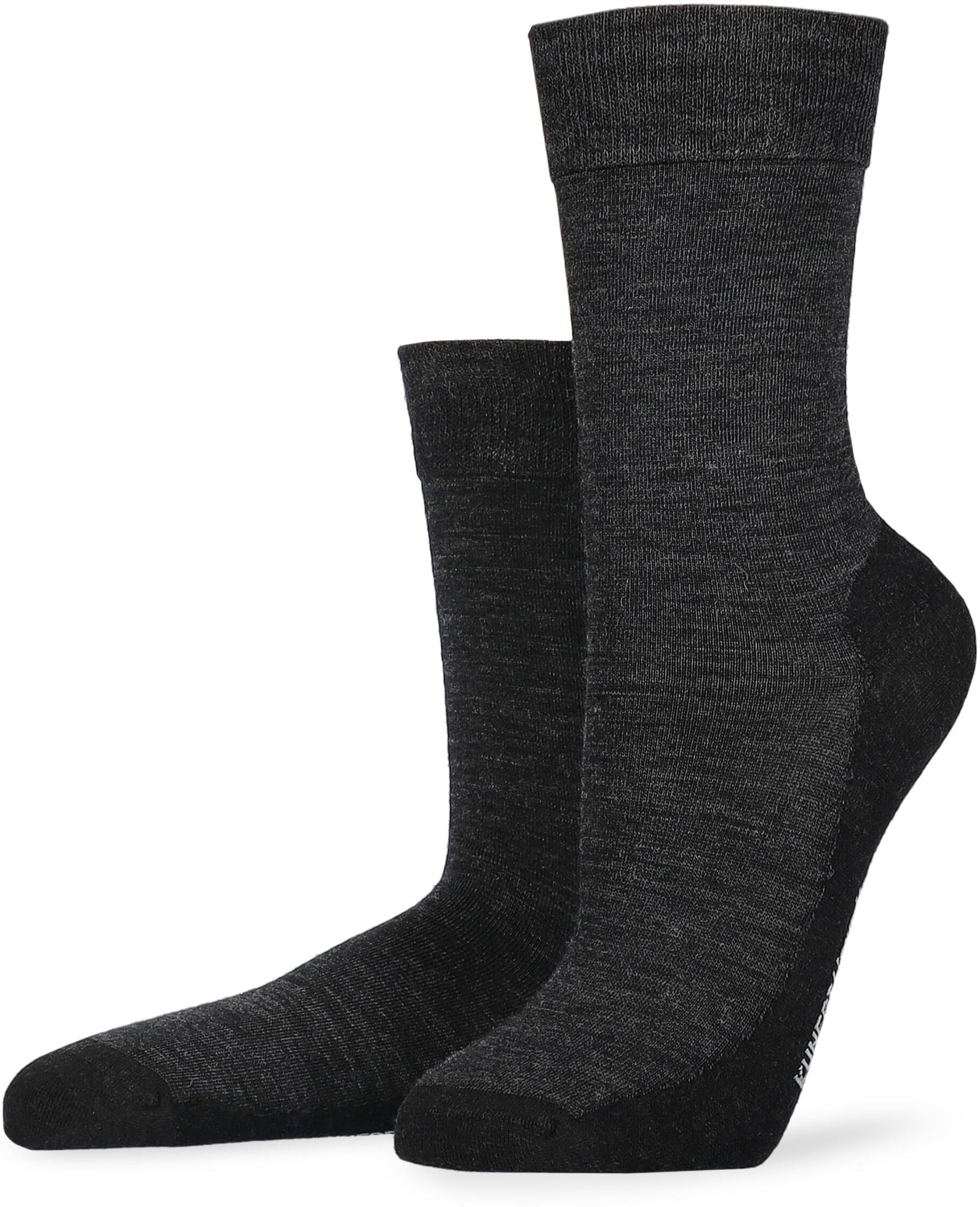 Socken KUNERT "WARM UP", Damen, Gr. 35-38, Sockengrösse, schwarz (anthrazitmel), Obermaterial: 40% Polyamid, 37% Schurwolle, 15% Baumwolle, 6% Polyacryl, 2% Elasthan, Socken Socken, Wärmende Stricksocken anthrazitmel 35-38, Sockengrösse