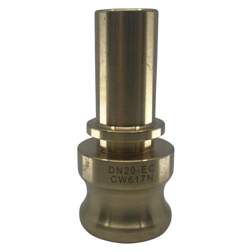 BRW Vaterteil Typ E KAMLOK aus Messing mit glattem Schlauchstutzen für Klemmschaleneinband (Rohrkupplung) (74846246)