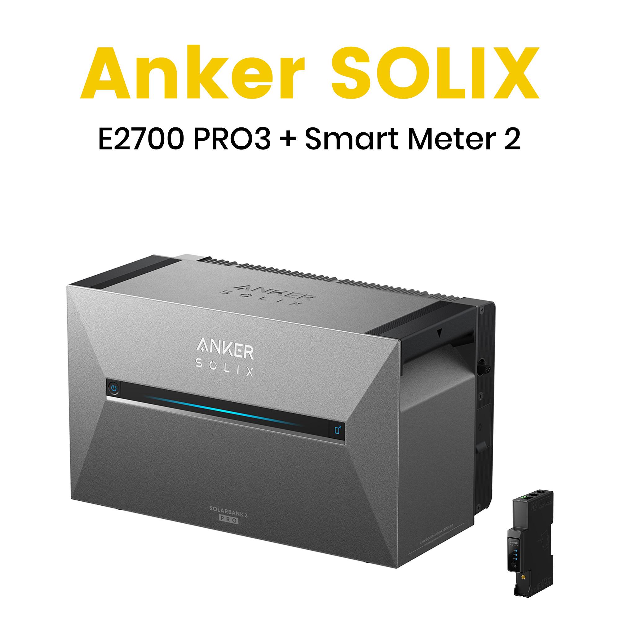 Anker SOLIX Solarbank 3 E2700 Pro Balkonkraftwerk mit Smart Meter und Smart AI Eigenschaften,mit Energiespeicher 2.688kWh