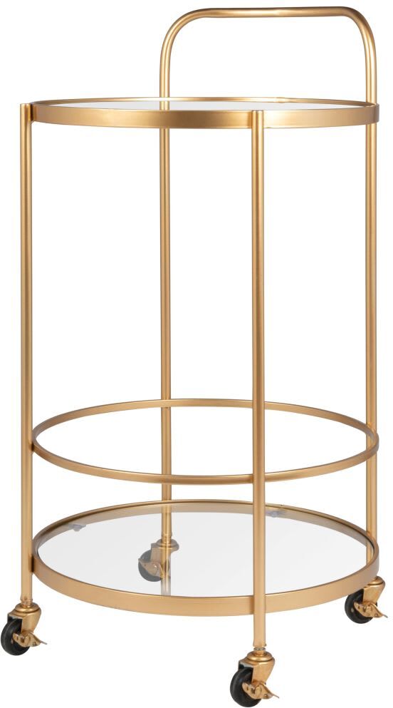 Maisons du Monde Desserte en verre et fer forgé doré Doré 39.5x74x39.5cm