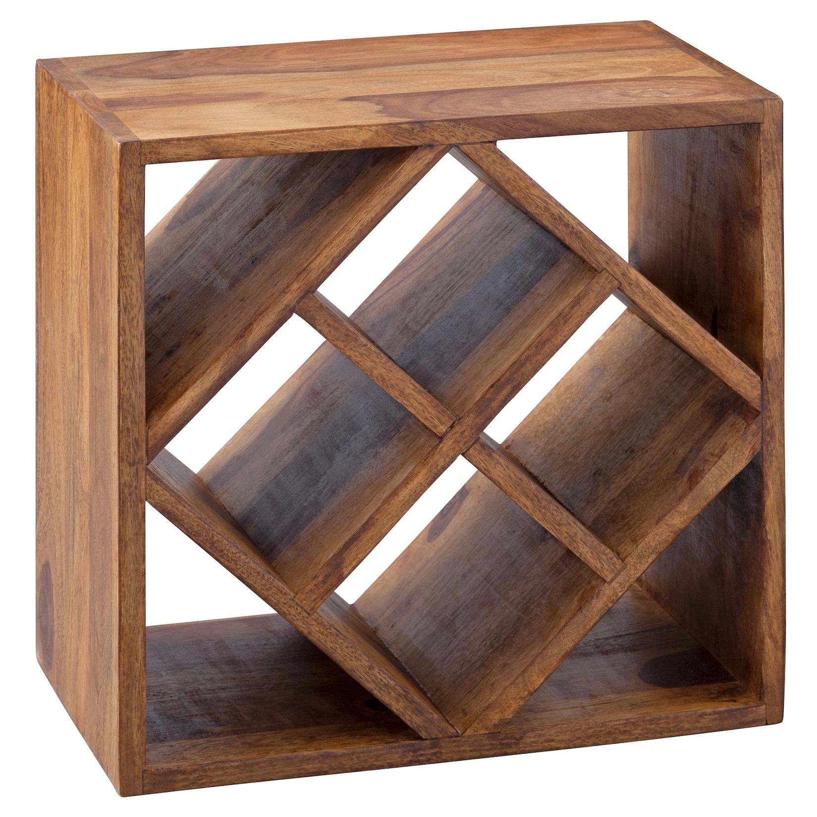 KADIMA DESIGN Weinregal aus massivem Sheesham Holz für 8 Flaschen, Platzsparend & Elegantes Design, handgefertigt