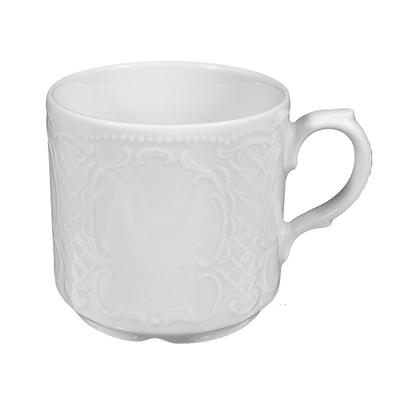 Seltmann 12x Salzburg Kaffeebecher 230ml weiß Porzellan-Tassen 12 Personen stapelbar