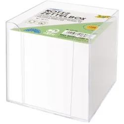 Folia, Haftnotiz, Zettelbox 9x9x9cm inkl. 700 Blatt Weiss transparent (90 x 90 mm)