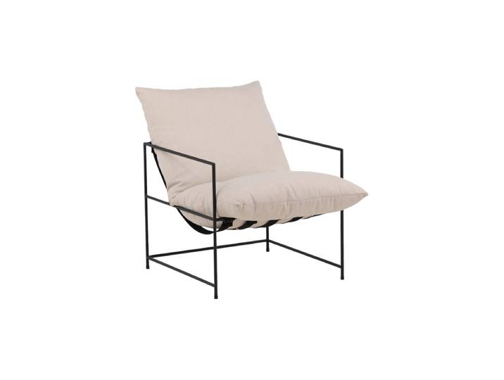 Design Sessel „Sedalia“ - Leinen Off White Off White, Schwarz VE DESIGN