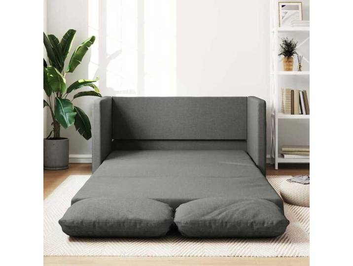 Canapé-lit-Canapé convertible 2 en 1 gris foncé 112x174x55 cm tissu