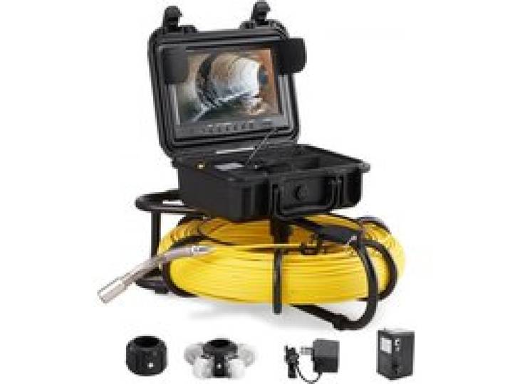VEVOR Caméra Inspection Canalisation 120 m Caméra Endoscopique Drain écran 22,8 cm avec Enregistreur Dvr étanche IP68 12 Led Réglables Carte Sd 16 Go