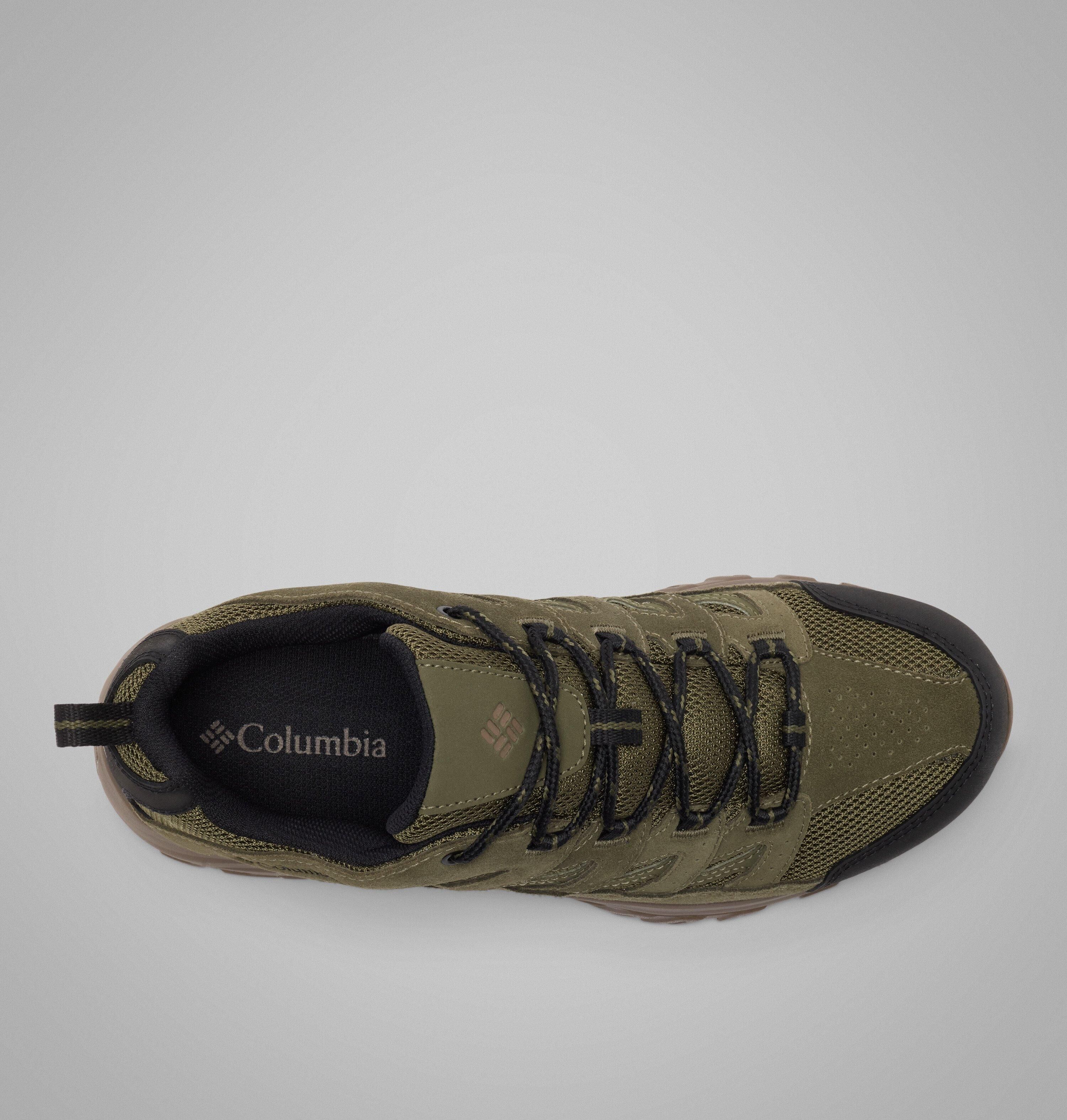 Wanderschuh COLUMBIA "CRESTWOOD™ WATERPROOF", Herren, Gr. 40, grün (nori, wet sand), Leder, Textil, Schuhe Wanderschuh, wasserdicht nori, wet sand 40