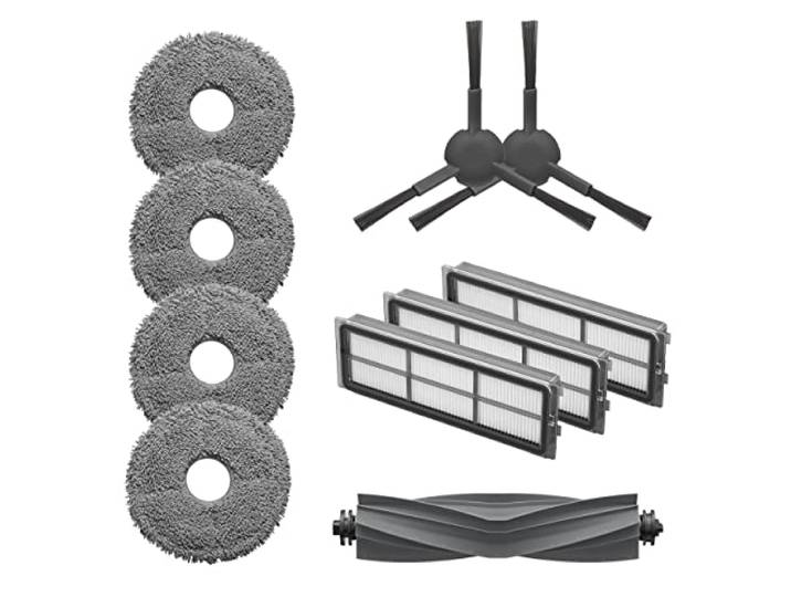Kit d'accessoires Dreame pour Dreamebot L10s Pro\, comprenant 1 brosse principale\, 2 brosses latérales\, 3 filtres à poussière\, 2 paires de serpillières