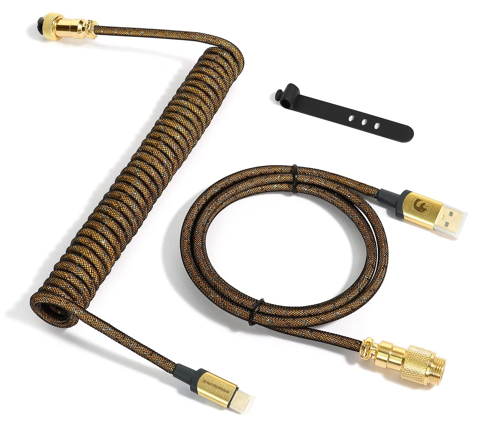 Selius Gevlochten Opgerolde Toetsenbordkabel Pro Custom USB-C naar USB-A, 3 m