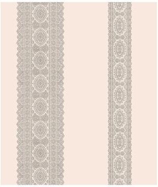 Brewster Brynn Grey Paisley Stripe Wallpaper - 20.5in x 396in x 0.025in