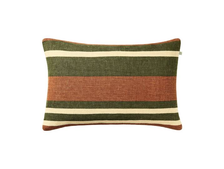 Chhatwal & Jonsson Housse de coussin Vera Apricot Orange-Cactus Green, 40x60 cm