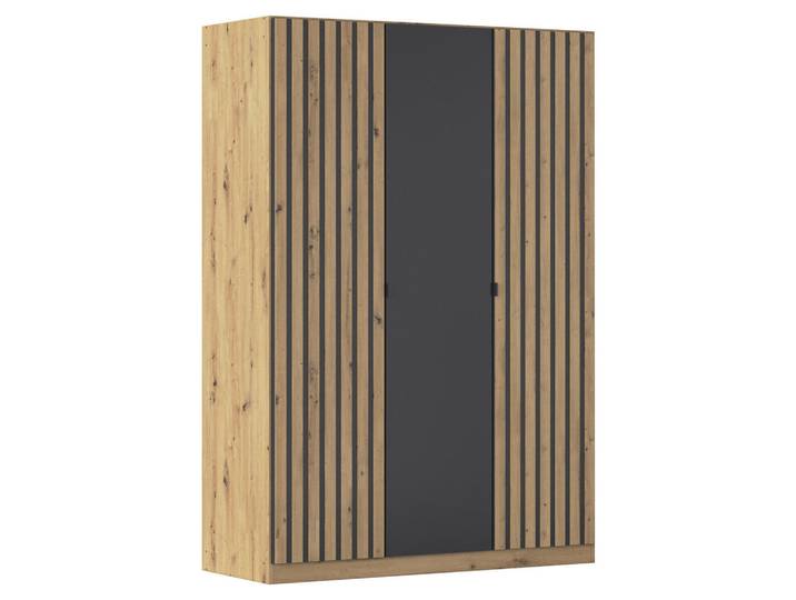 Rauch Möbel Drehtürenschrank, Grau, Eiche Artisan, Holzwerkstoff, 2 Fächer, 136x197x54 cm, In verschiedenen Grössen erhältlich, Schlafzimmer, Komplette Schlafzimmer und Serien, Schlafzimmerserie