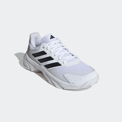 Tennisschuh ADIDAS PERFORMANCE "COURTJAM CONTROL 3", Herren, Gr. 47, schwarz-weiß (cloud weiß, core schwarz, grau two), Synthetik, Textil, Schuhe, für Hartcourt, All-Court